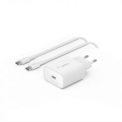 Belkin Home Charger 25W USB-C PD, PVC C- CABLE, white WCA004VF1MWH-B6