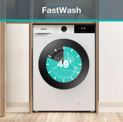 Пральна машина Gorenje фронтальна, 8кг, 1400, A+++, 51см, дисплей, пара, білий WG2P84A32 - Картинка 5