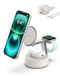������������ �������� ���������� Belkin UltraCharge Pro 3-in-1 Magnetic Charging 25�� Dock, Sand WIZ040KQSD