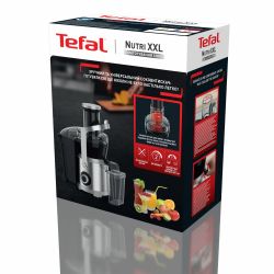 Tefal Соковитискач Nutri XXL відцентрований 1000Вт, чаша-0.8л, жмих-2.2л, жолоб на ціле яблуко, пластик/метал, чорний-нержавіюча сталь ZE660D10 - Картинка 11