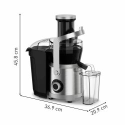 Tefal Соковитискач Nutri XXL відцентрований 1000Вт, чаша-0.8л, жмих-2.2л, жолоб на ціле яблуко, пластик/метал, чорний-нержавіюча сталь ZE660D10 - Картинка 3