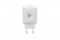   2 Wall Charger USB-A Dual 2.4A White