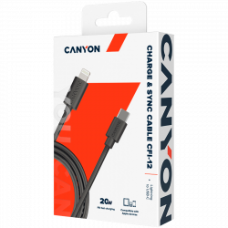  Lightning Canyon USB-C to Lightning 20W 2m Black (CNE-CFI12B) -  2