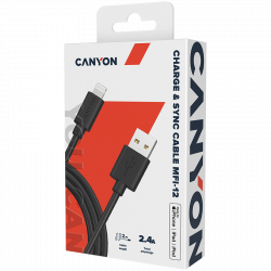  Lightning Canyon Charge & Sync USB-A to Lightning 2m Black (CNS-MFIC12B) -  2