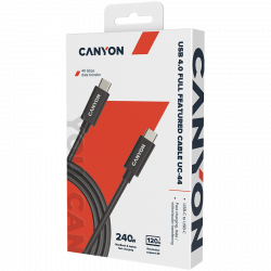  USB Type-C Canyon UC-44 Type-C to Type-C 1m Black (CNS-USBC44B) -  2