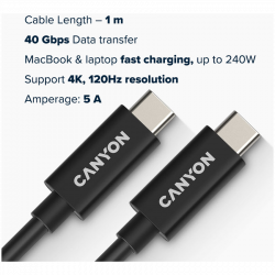  USB Type-C Canyon UC-44 Type-C to Type-C 1m Black (CNS-USBC44B) -  3
