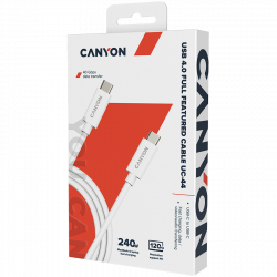  USB Type-C Canyon Type-C to Type-C 1m White (CNS-USBC44W) -  2