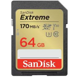  '  ' SanDisk SD   64GB C10 UHS-I U3 R170/W80MB/s Extreme V30 -  1