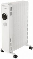 Обігрівач масляний Luxell LUX-1230S White, 2300W, підлоговий, 11 секцій, 3 рівні потужності 1000/1300/2300 Вт, термостат, захист від перегріву
