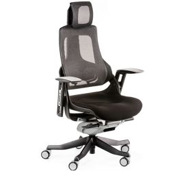 Офисный стул Special4You WAU BLACK FABRIC, CHARCOAL NETWORK - Картинка 2