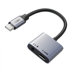 USB C to 3.5mm Audio+USB C PD 60W Adapter (CA915750)