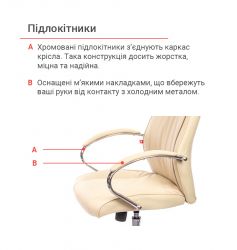 Крісло офісне АКЛАС Дрім CH ANF Бежевий (PU-бежевий) - Картинка 11