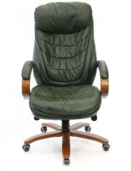 Кресло АКЛАС Валенсия Soft EX MB (Кожа Lux LC Green) - Картинка 3