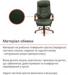 Кресло АКЛАС Валенсия Soft EX MB (Кожа Lux LC Green) - Картинка 4