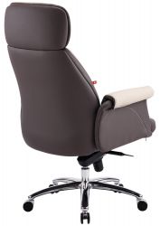 Кресло АКЛАС Драгобрат AL MB (Кожа LC-F Beige/PU Dark brown) - Картинка 4