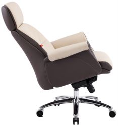 Кресло АКЛАС Драгобрат AL MB (Кожа LC-F Beige/PU Dark brown) - Картинка 7