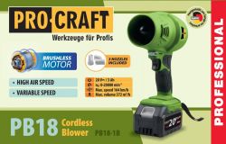 Акумуляторна повітродувка Procraft PB18 (1 АКБ та зп) - Картинка 2