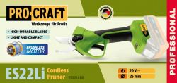 Акумуляторний секатор Procraft ES22Li (без акб та зп) - Картинка 2