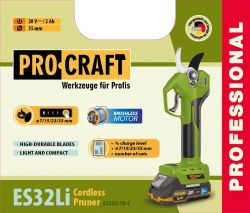 Акумуляторний секатор Procraft ES32Li (з 1 акб) - Картинка 2