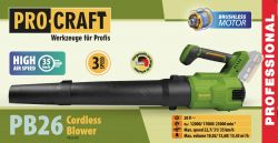 Акумуляторна повітродувка Procraft PB26 (без АКБ та зп) - Картинка 2