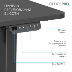 Комп’ютерний стіл з електрорегулюванням висоти Officepro ODE1260B - Картинка 4