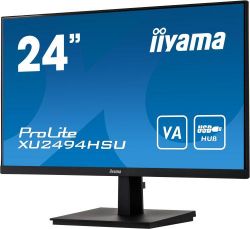 Монітор 23.8" Iiyama ProLite XU2494HSU-B1, Black, WLED, VA, 1920x1080 (16:9), 3 мс, 75 Гц, 250 кд/м, 3000:1, 178°/178°, VGA/HDMI/DP, 2xUSB 2.0, 2x2 Вт, VESA 100x100 мм - Картинка 3