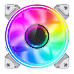 ���������� 120 ��, GameMax Dual Ring Infinity, White, 120�120�25 ��, ARGB ���������, 1200 ��/���, 30 ��, 3-pin/Molex / 3-pin ARGB