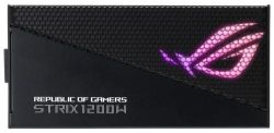 Блок питания 1200 Вт, Asus ROG Strix (Aura Edition), Black, модульный, 80+ Gold, 135 мм, 4xMolex / 5xSATA / 4x6+2-pin / 1x16-pin / 2x4+4-pin / 1x20+4-pin, Aura Sync, защита OPP/OVP/UVP/SCP/OCP/OTP, алюминиевый корпус (ROG-STRIX-1200G-AURA-GAMING) - Картинка 2