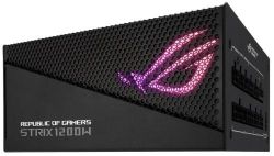 Блок питания 1200 Вт, Asus ROG Strix (Aura Edition), Black, модульный, 80+ Gold, 135 мм, 4xMolex / 5xSATA / 4x6+2-pin / 1x16-pin / 2x4+4-pin / 1x20+4-pin, Aura Sync, защита OPP/OVP/UVP/SCP/OCP/OTP, алюминиевый корпус (ROG-STRIX-1200G-AURA-GAMING) - Картинка 5