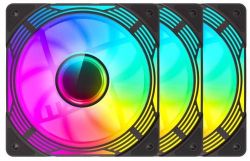 ���������� 120 ��, GameMax KF300R, Black, 3 ��, 120�120�25 ��, RGB ���������, 800-1600 ��/���, �� 31.2 ��, 4-pin (PWM) / 3-pin (RGB), Hydraulic Bearing, 9 Reverse Fan Blade (KF300R BK) - �������� 2