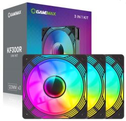 ���������� 120 ��, GameMax KF300R, Black, 3 ��, 120�120�25 ��, RGB ���������, 800-1600 ��/���, �� 31.2 ��, 4-pin (PWM) / 3-pin (RGB), Hydraulic Bearing, 9 Reverse Fan Blade (KF300R BK) - �������� 7
