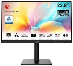  23.8" MSI Modern MD2412P, Black, WLED, IPS, 1920x1080 (16:9), 1 , 100 , 250 /, 1000:1, 178/178, 2x3 , HDMI/Type-C, VESA 75x75 