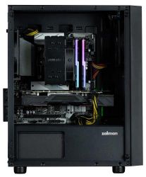 Корпус Zalman T3 PLUS, Black, Mini Tower, без БЖ, для Micro ATX / Mini ITX, 1xUSB 3.0 / 2xUSB 2.0, макс. CPU - 150 мм / VGA - 290 мм, 2x120 мм, бічна панель із загартованого скла - Картинка 4