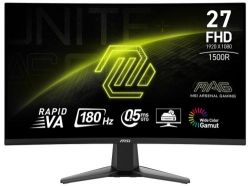   27" MSI MAG 27C6F, Black, Rapid VA, 1920x1080 (16:9), 0.5 , 180 , 250 /, 3000:1, 1500R, 178/178, 2xHDMI/DP, VESA 100x100 , Adaptive Sync, aRGB - 78%, DCI-P3 - 73%, sRGB - 93%
