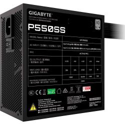 Блок живлення 550 Вт, Gigabyte P550SS, Black, 80+ Silver, Active PFC, 12 см, 2xMolex / 5xSATA / 2x6+2-pin / 1x20+4-pin / 1x4+4-pin, захист OVP/OPP/SCP/UVP/OCP/OTP (GP-P550SS) - Картинка 4