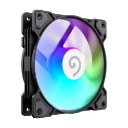 Вентилятор 120 мм, GameMax FN12A-S5, Black, 120х120х25 мм, ARGB подсветка, 800-1600 об/мин, до 30 дБ, 4-pin (PWM, 50 см) / 3-pin (ARGB, 50 см), гидродинамический подшипник - Картинка 2