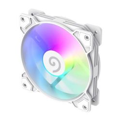 Вентилятор 120 мм, GameMax FN12A-S5-W, White, 120х120х25 мм, ARGB подсветка, 800-1600 об/мин, до 30 дБ, 4-pin (PWM, 50 см) / 3-pin (ARGB, 50 см), гидродинамический подшипник - Картинка 4