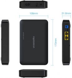 Источник бесперебойного питания для роутера Marsriva KP2Pro, Black, 8000 mAh (30Wh), 1xDC (9V/2.0A или 12V/1.5A), 1xDC (5V/2.1A), 1xUSB (5V/2.1A), PoE (24V/0.75A) - Картинка 6