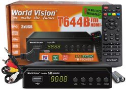 TV-   World Vision T644B, Black, H.265, AC3, DolbyDigital, DVB-T2/T/C, FM , IPTV, DLNA, Stalker, 7 , , 2USB,  ,      ,   , CPU-GX6706