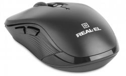 ���� REAL-EL RM-331W Wireless, Black, ������������, USB, ����������, 1600 dpi, 5 ������, 2xAAA - �������� 2