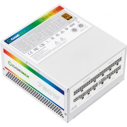 Блок живлення 750 Вт, GameMax RGB 750 PRO, White, модульний, 80+ Gold, Active PFC, 14 см з ARGB підсвічуванням, 3xMolex / 8xSATA / 1x16-pin / 2x6+2-pin / 2x4+4-pin / 1x20+4 pin, захист OVP/UVP/OCP/OLP/OPP/SCP - Картинка 5
