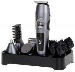 Набор для стрижки Adler AD-2944, Silver, 6в1, 1-12мм, LCD-дисплей, влажная очистка, работа от аккумулятора - Картинка 1