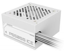 ���� �������� 550 ��, Gigabyte P550SS, White, 80+ Silver, Active PFC, 12 ��, 2xMolex / 5xSATA / 2x6+2-pin / 1x20+4-pin / 1x4+4-pin, ������ OVP/OPP/SCP/UVP/OCP/OTP (GP-P550SS ICE) - �������� 2