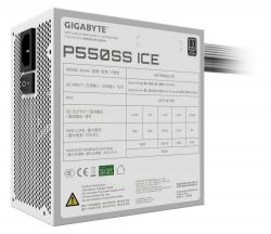 ���� �������� 550 ��, Gigabyte P550SS, White, 80+ Silver, Active PFC, 12 ��, 2xMolex / 5xSATA / 2x6+2-pin / 1x20+4-pin / 1x4+4-pin, ������ OVP/OPP/SCP/UVP/OCP/OTP (GP-P550SS ICE) - �������� 4
