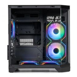 Корпус Qube Crystal ARGB, Black, Mini Tower, без БЖ, для microATX / mini-ITX, 1xUSB 3.2 / 2xUSB 2.0, макс. CPU - 160 мм / VGA - 320 мм, 5x120 мм RGB, бічна панель із загартованого скла (CRYSTAL_GBNU3) - Картинка 3