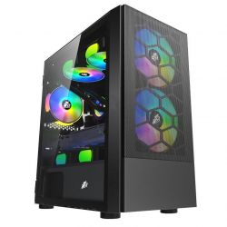 ������ 1stPlayer X4-M-BK-2F1P-1F1, Black, ��� ��, Mini Tower, Micro ATX / Mini ITX, 1xUSB 3.0 / 2xUSB 2.0, ����. CPU - 160 �� / VGA - 330 ��, 3x120 �� RGB, ������� ������ �� ����������� ������ - �������� 2