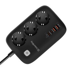 Фильтр сетевой ColorWay GaN3 Pro, 3 розетки, 2 м, Black, 2xUSB (60 Вт, QC3.0), 2xType-C (65 Вт, PD3.0), провод из меди (до 3250 Вт), 16A (CW-CHE34PDB) - Картинка 4