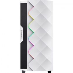 Корпус GameMax Diamond CP, White, без БП, Midi Tower, для E-ATX / ATX / Micro ATX / Mini ITX, 1xUSB 3.0 / 1xUSB 2.0, макс. CPU - 170 мм / VGA - 340 мм, 3x120 мм ARGB / 1x140 мм, бічна панель із загартованого скла - Картинка 3