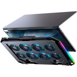 Подставка для ноутбука до 17" GamePro CP795, Black, RGB подсветка, 4 х 80 мм, 4 х 70 мм вентилятор (25 dB 2320 rpm), металл/пластик, 2xUSB 2.0, 395 x 265 x 30 мм, 910 г, регулировка скорости вентиляторов и угла наклона - Картинка 3