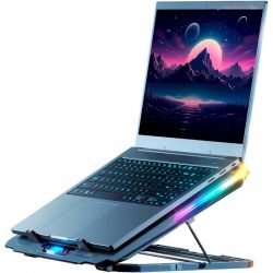 Подставка для ноутбука до 17" GamePro CP1040, Black, RGB подсветка, 4 х 80 мм, 4 х 70 мм вентилятор (24 dB, 2320 rpm), алюминий/пластик, 2xUSB 2.0, 400 x 229 x 40 мм, 1530 г - Картинка 3